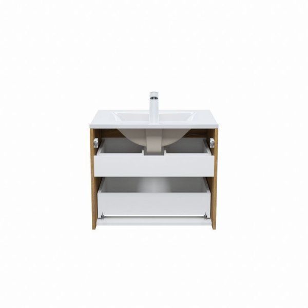 Тумба с умывальником IDDIS подвесная 60 см белая/золотистый дуб Cloud (CLJHO6GD0YEQ0iLN95HUK)