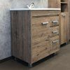 Тумба-умывальник COMFORTY "Марио-75" дуб темный с раковиной "Quadro 75"