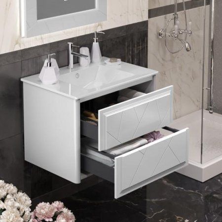 Зеркало Opadiris Луиджи 70, цвет белый матовый, вар. 2