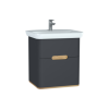 Тумба с раковиной VitrA Sento 60834 65 матовый антрацит