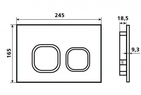 Клавиша смыва для инсталляции Esbano LPS-10SC хром