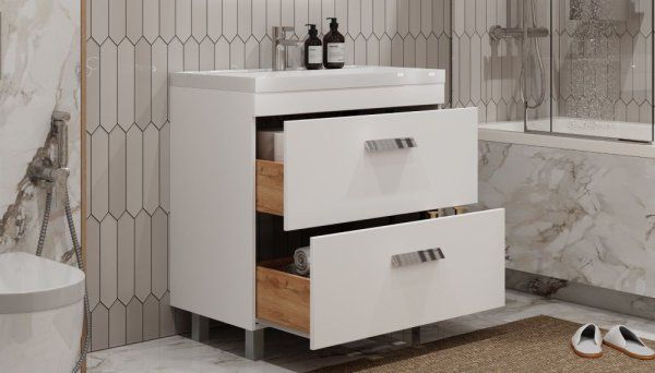 Тумба Velvex напольная Orlando 80, белый матовый (tn.ORL.CLA.80.2Y белый матовый)