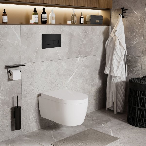 Система инсталляции для унитазов WasserKRAFT Alme 15TLT.010.ME.MB03 белый, черный матовый