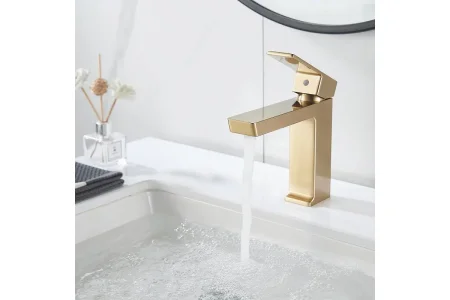 Смеситель для раковины Rose R1801G-1, золотой сатин