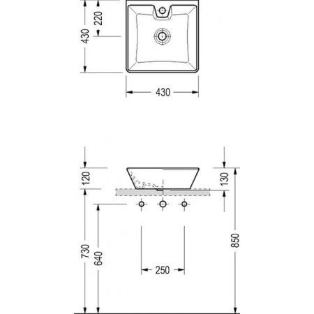 Раковина Serel 2014 43х43 белый
