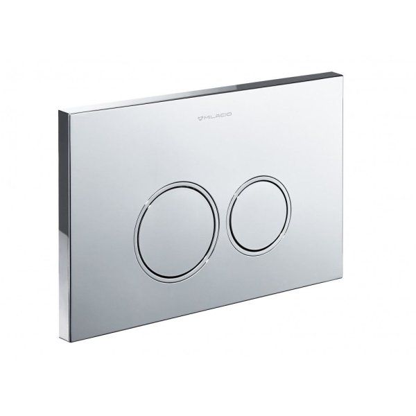 Клавиша смыва для инсталляции Milacio Standart MCU.202 (две кнопки, механическое, хром/кольца хром)R-style