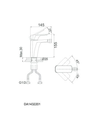 Смеситель для биде DK Berlin Humboldt (DA1432212)