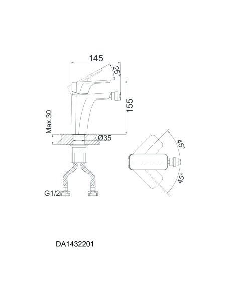 Смеситель для биде DK Berlin Humboldt (DA1432212)