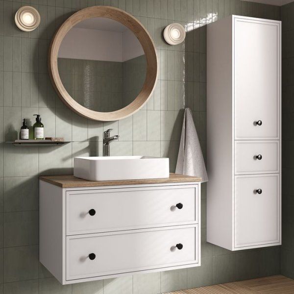 Тумба IDDIS подвесная, со столешницей, 80 см, белый матовый, Torr (TOXJR8JO0WYPBiZF95TBK)