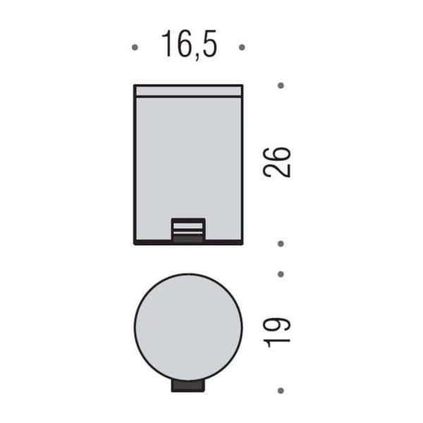 Ведро для мусора с крышкой и педалью Colombo Hotel Collection B9962.IL объем 3л, нержавеющая сталь