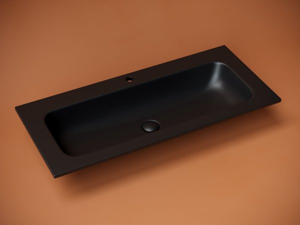 Раковина накладная Grace прямоугольная с отверстием под смеситель, 1010*457*137 мм, цвет черный матовый,  CN7013MB