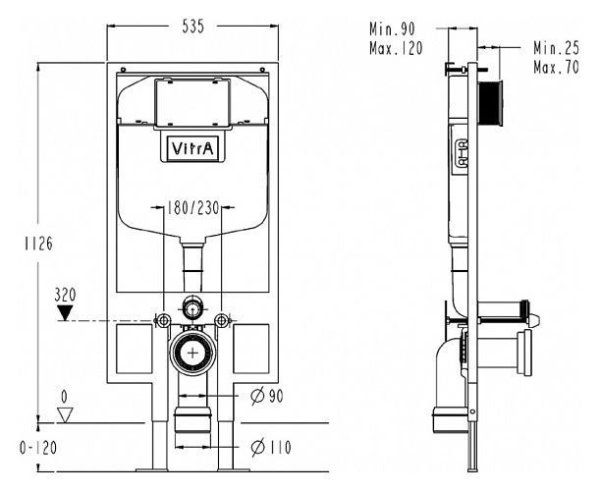 Система инсталляции для унитазов VitrA 740-5800 3/6 л