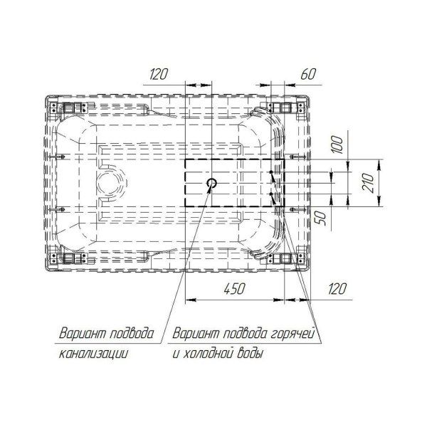 Акриловая ванна Radomir Тахарат 1-01-0-0-1-166 120х80 для омовения