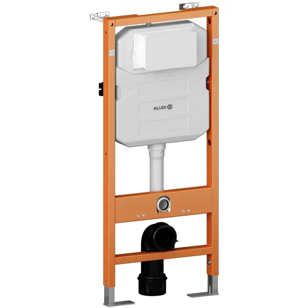Инсталляция для унитаза Kludi Unifix 79101 + 30PP0153 с кнопкой смыва, белый матовый