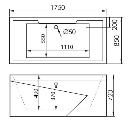Акриловая ванна Gemy G9065 K R с гидромассажем