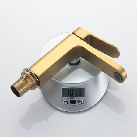 Смеситель для ванны однорычажный с гайкой Shevanik S4501G, Золотой сатин