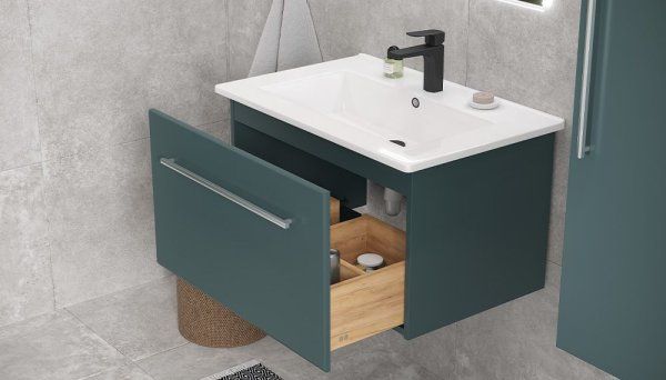 Тумба подвесная Velvex Posse 75, верде (tp.POS.OSK.75.1Y верде/дуб золотой)