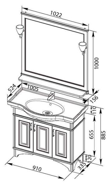 Тумба  для комплекта Aquanet Валенса 100 белая