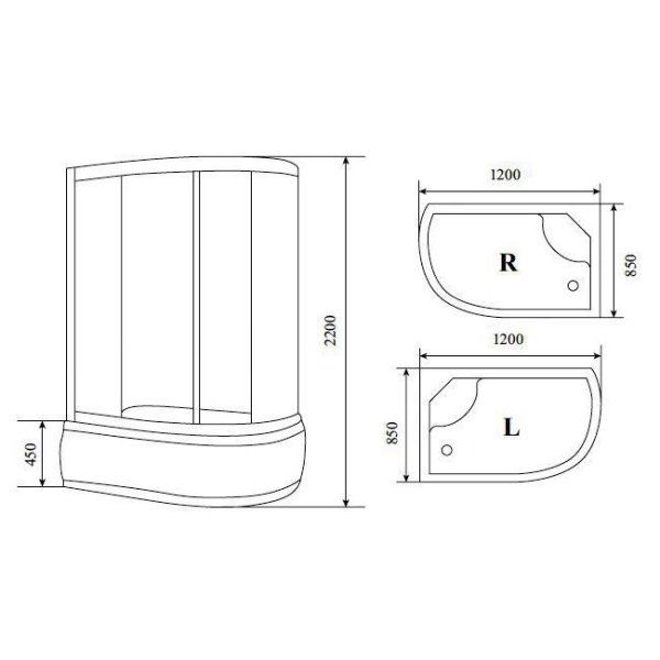 Душевая кабина Timo Lux T-7720 L