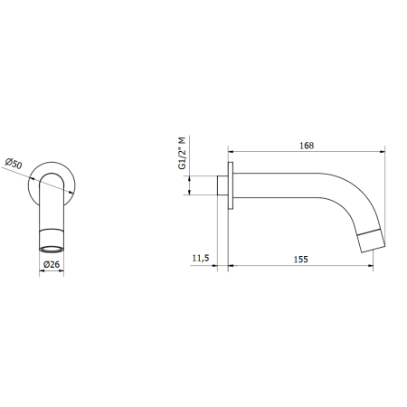 Излив для ванны IB Rubinetterie Industria ID320NP_13 черный матовый