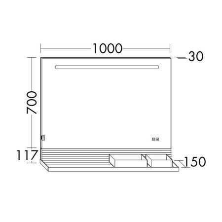 Зеркало Burgbad Fiumo SFXP100FOT2 100 с подсветкой