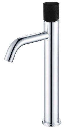 Смеситель Boheme Stick 122-CRB для раковины высокий, хром, матовый черный diamond
