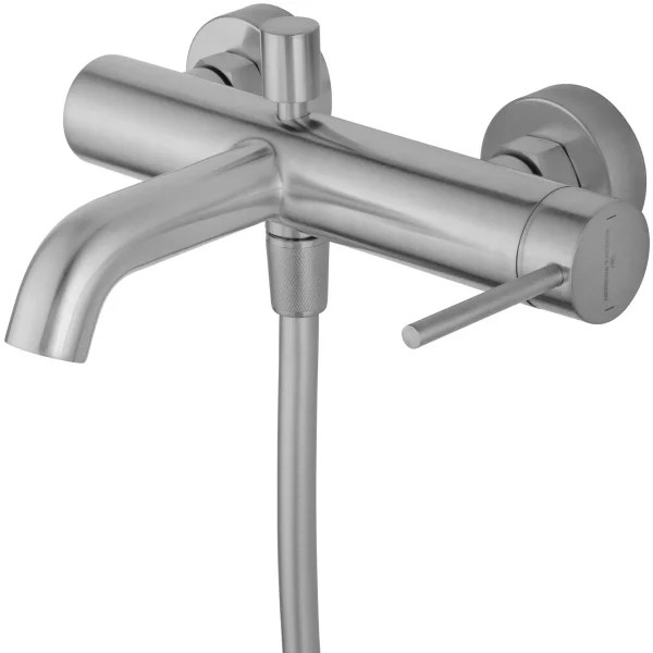 Смеситель для ванны Wonzon & Woghand Stick WW-88639017-BN с душевым гарнитуром, никель матовый