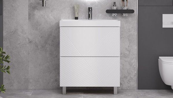 Тумба напольная Velvex Edge 70.2Y, белый глянец (tn.EDG.9696.70.2Y белый глянец)