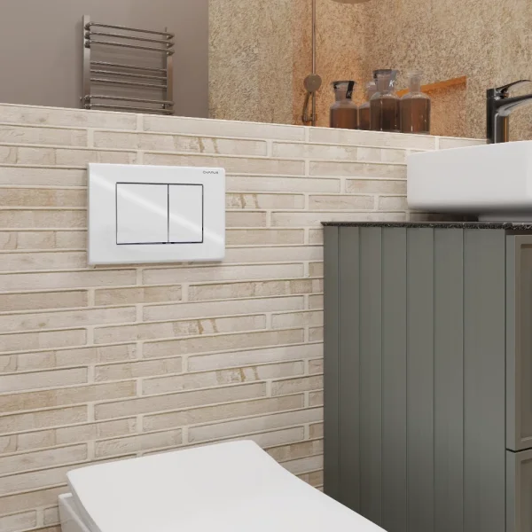 Кнопка смыва Charus Minimalista FP.310.11.01 для инсталляции, белый глянец