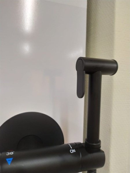 Гигиенический душ скрытого монтажа с термостатом GAPPO G7290-6 черный матовый