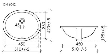 Раковина Ceramica Nova Element CN6042 51x42x19.5 белый