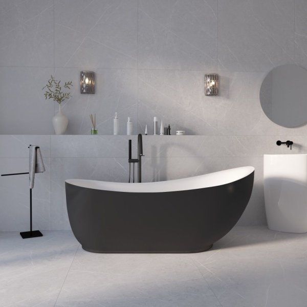 Акриловая ванна отдельностоящая Grossman Style GR-2303MB 180x89 черный матовый