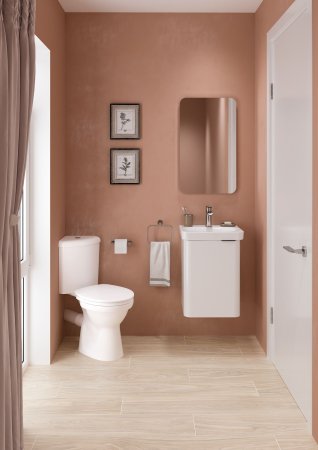 Унитаз-компакт угловой Norm Wenkel 360х770х805, сиденье термопласт с микролифтом, белый (9854B099-7200)