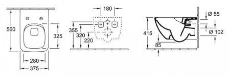 Унитаз подвесной Villeroy & Boch Venticello 4611R0R1+9M80S101 альпийский белый CeramicPlus