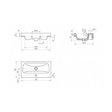 Мебельная раковина Velvex Moduo S-UM-MOD60SL/1 60х38 белый