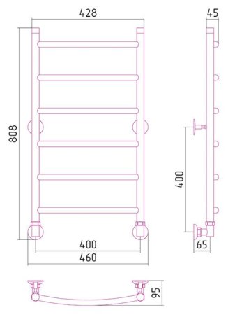 Полотенцесушитель водяной Стилье Аксиома 80х40
