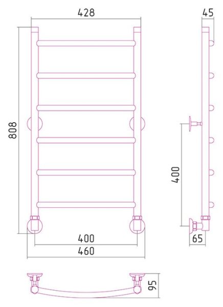 Полотенцесушитель водяной Стилье Аксиома 80х40