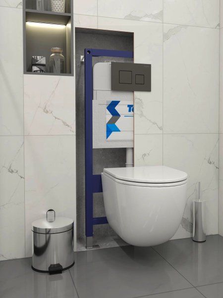 Клавиша смыва Teymi Kati, двойной смыв, черный матовый T70702BM