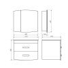 Тумба-умывальник COMFORTY "Лаура-60-2" подвесная белый глянец с раковиной "Quadro 60 "