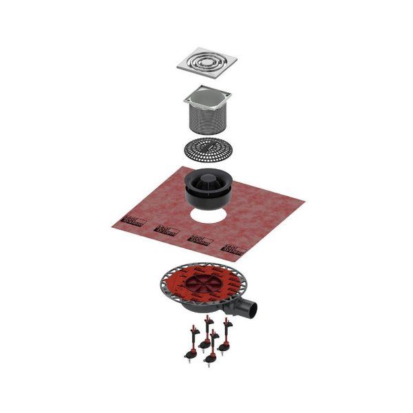 Душевой трап Tece TECEdrainpoint S KDP-S110 с сифоном DN 50, с декоративной решеткой, боковой выпуск