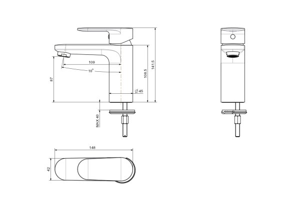 Комплект смесителей Aquatek AQ1831MB НИКА SET 3 в 1, черный