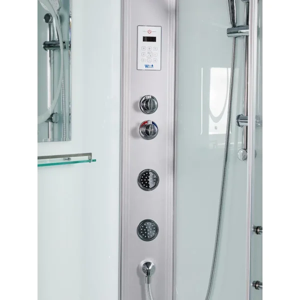 Душевая кабина WeltWasser Werra 1204 L 10000006431 120x90x217 см L, с крышей, гидромассажем, низкий поддон, профиль матовый хром, стекло прозрачное