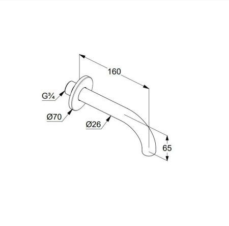 Излив Kludi Bozz 3850505 для ванны, хром