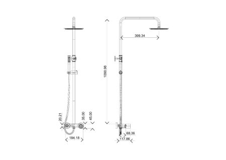 Душевая стойка Boheme Stick 128-CRCR для ванны, хром, хром diamond