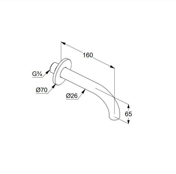 Излив Kludi Bozz 3850505 для ванны, хром