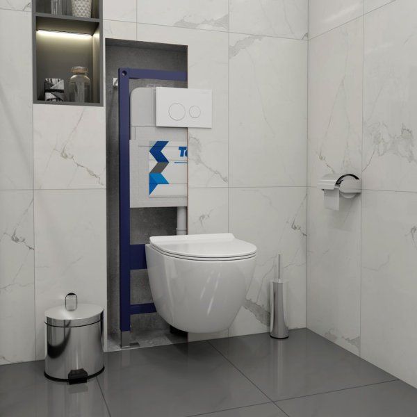 Клавиша смыва Teymi Lina, двойной смыв, белый матовый T70019WM