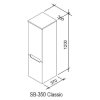Шкаф-пенал Ravak Classic SB 350 R X000000957 подвесной, каппучино/белая