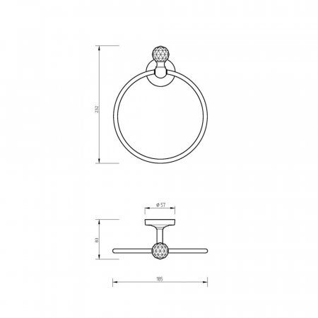 Полотенцедержатель Migliore Amerida 16581 кольцо, хром/swarovski