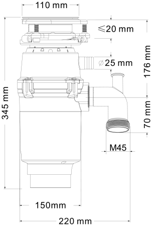 Измельчитель пищевых отходов Fmark (FCD-602)