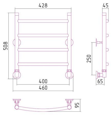 Полотенцесушитель водяной Стилье Аксиома 50х40